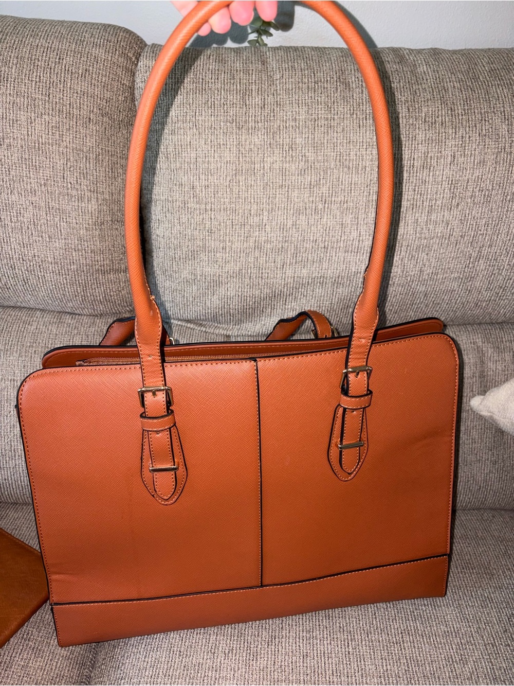 Classic Structured Tote Bag - Tan